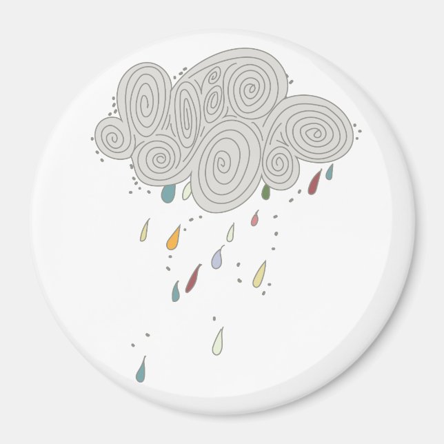 Magnet nuageux coloré (Devant)