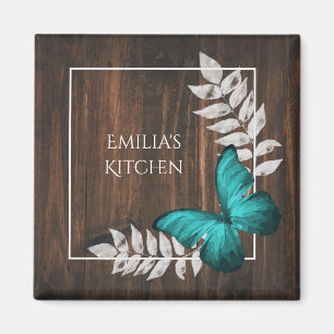 Magnet papillon Turquoise rustique