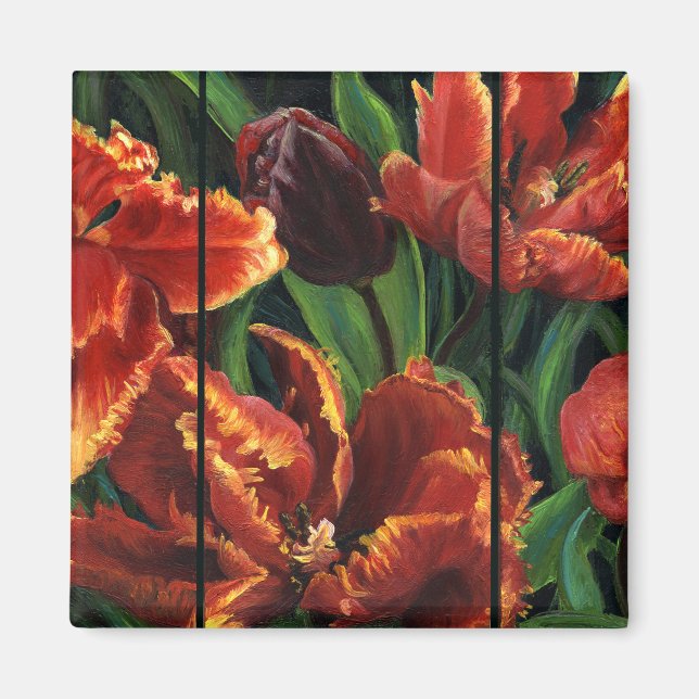 Magnet "Parrot Tulips Triptych" (Vorne)