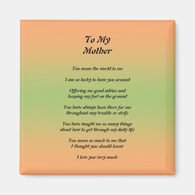 Magnet Peom de la fête des mères (Devant)