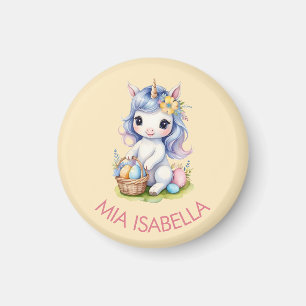 Magnet personnalisable de la licorne de Pâques