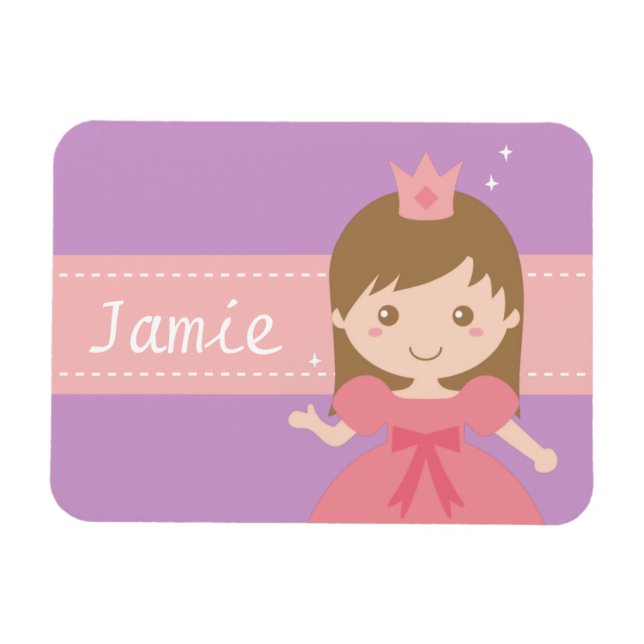Magnet personnalisé de la petite princesse mignonn (Horizontal)