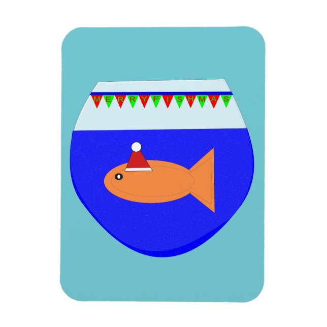 Magnet personnalisé de poisson rouge de Noël (Vertical)