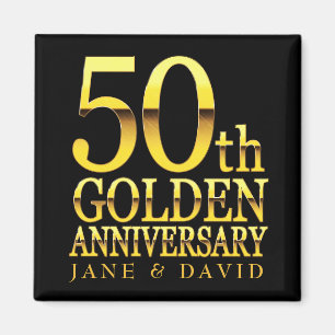 MAGNET PERSONNALISÉ DU 50E ANNIVERSAIRE D'OR NOIR