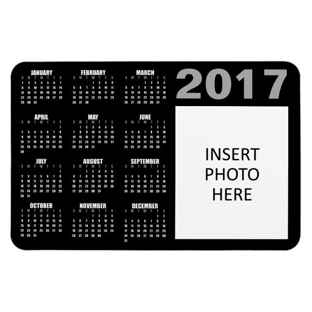 Magnet photo 2017 personnalisé - Noir (Horizontal)