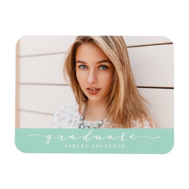 Magnet photo de graduation de la menthe classique (Horizontal)