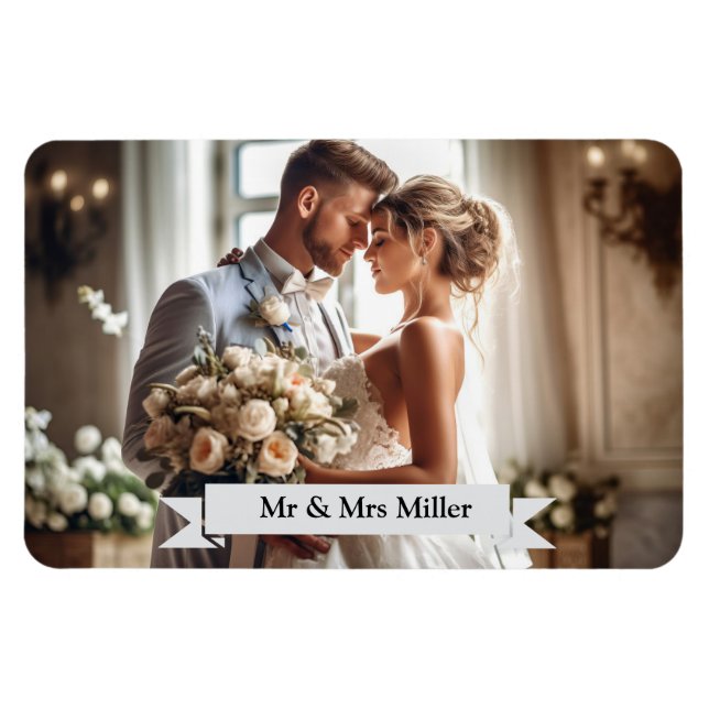Magnet photo de mariage personnalisé (Horizontal)
