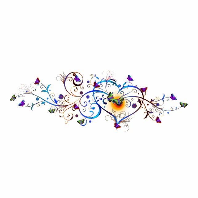 Magnet Photo Sculpture Aimant du coeur et des papillons (Devant)