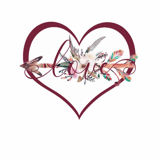 Magnet Photo Sculpture Aimant floral de la valentine (Devant)