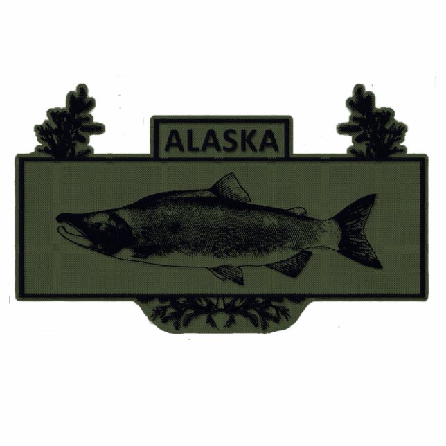 Magnet Photo Sculpture Badge de pêcheur de combat de l'Alaska (Devant)