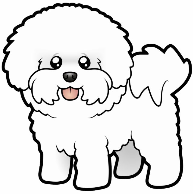 Magnet Photo Sculpture Bande dessinée Bichon Frise (Devant)