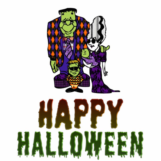 Magnet Photo Sculpture Bonne famille Halloween Frankenstein (Devant)
