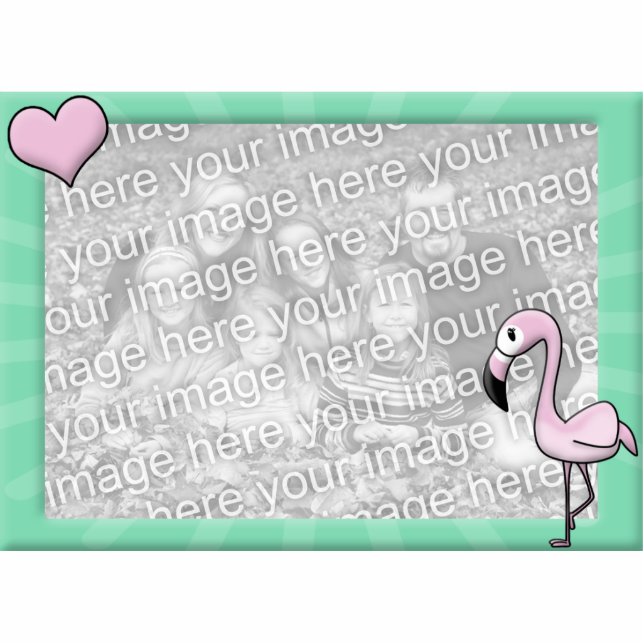 Magnet Photo Sculpture Cadre de photo de Flamant rose de Kawaii (Devant)
