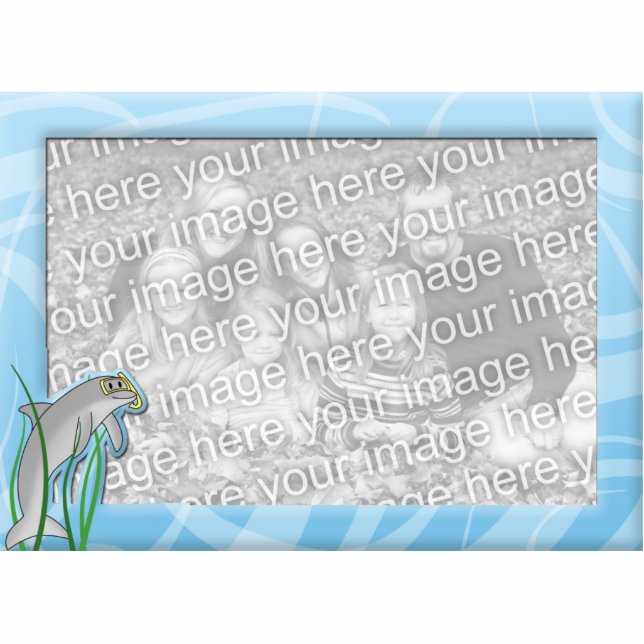 Magnet Photo Sculpture Cadre de tableau de dauphin d'amusement d'océan (Devant)