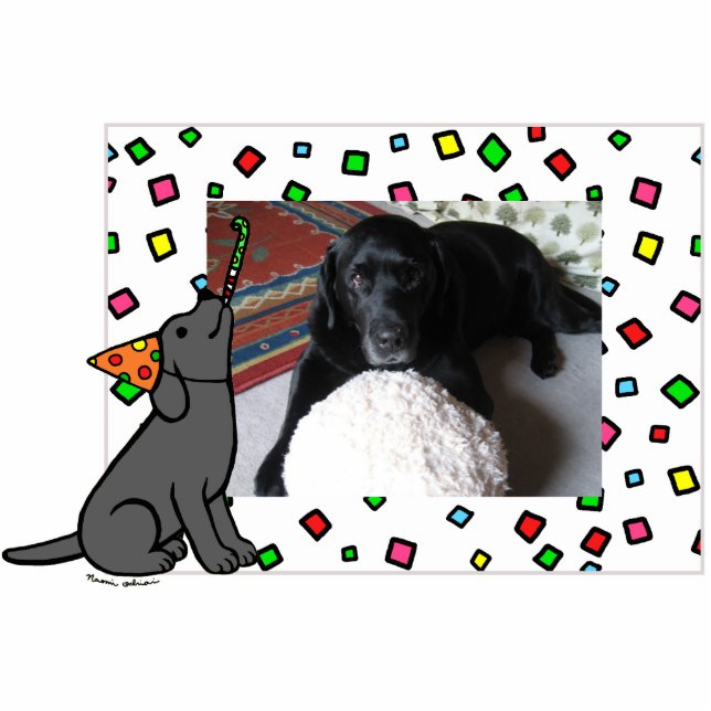 Magnet Photo Sculpture Cadres photo de l'anniversaire Black Labrador (Devant)