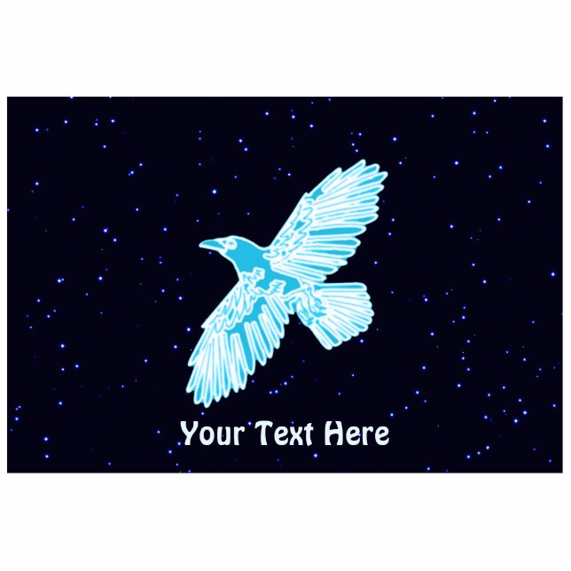 Magnet Photo Sculpture Corbeau bleu (Devant)