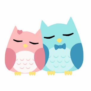 Magnet Photo Sculpture couples mignons de hibou de vecteur de bande