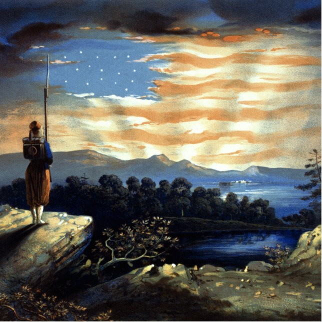 Magnet Photo Sculpture Drapeau céleste américain dans le ciel, Guerre civ (Devant)