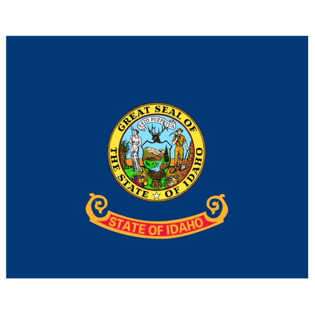 Magnet Photo Sculpture Drapeau de l'Idaho, État de Gem, États américains (Devant)