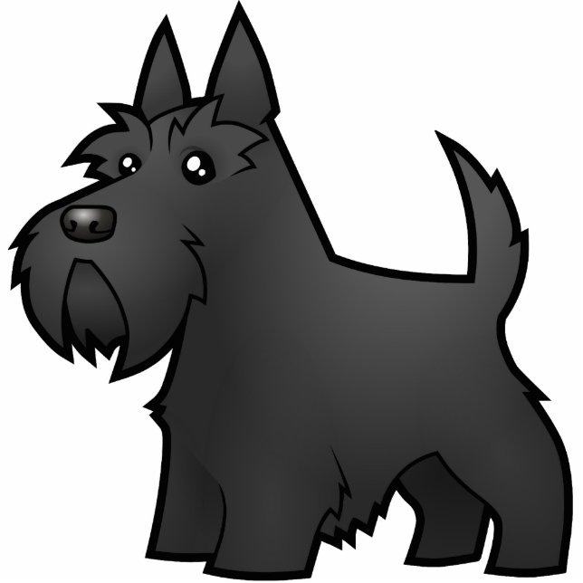 Magnet Photo Sculpture Écossais Terrier de bande dessinée (Devant)