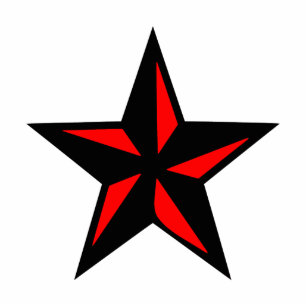 Magnet Photo Sculpture Étoile noire et rouge