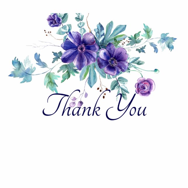 Magnet Photo Sculpture Fleurs d'anémones violettes aquarelles personnalis (Devant)