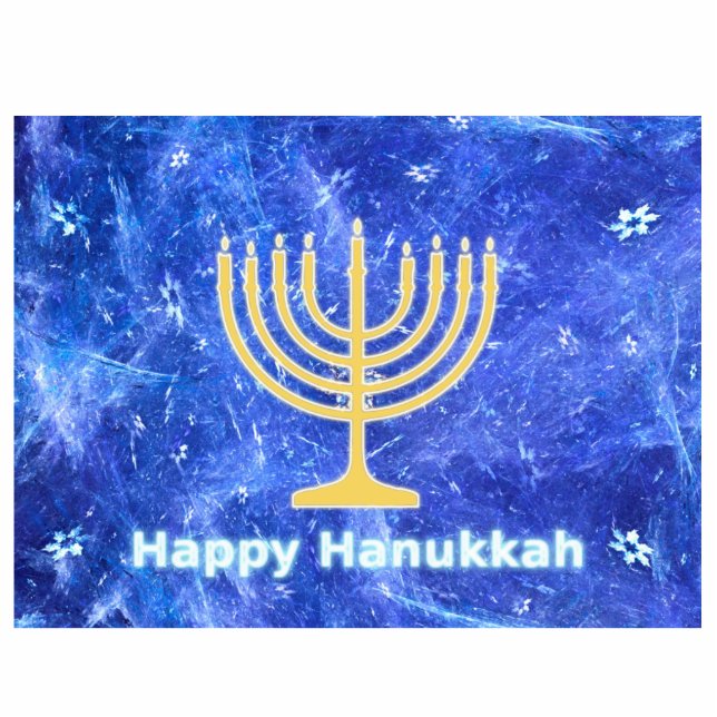 Magnet Photo Sculpture Hanoukka Snowstorm Menorah (Devant)