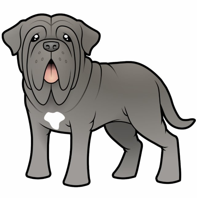 Magnet Photo Sculpture Mastiff napolitain de bande dessinée (Devant)