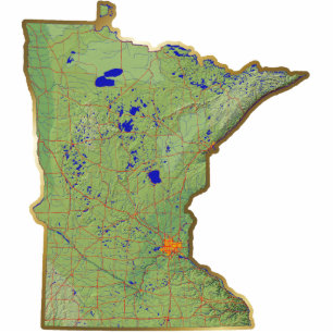 Magnet Photo Sculpture Minnesota Map Magnet Cut Out