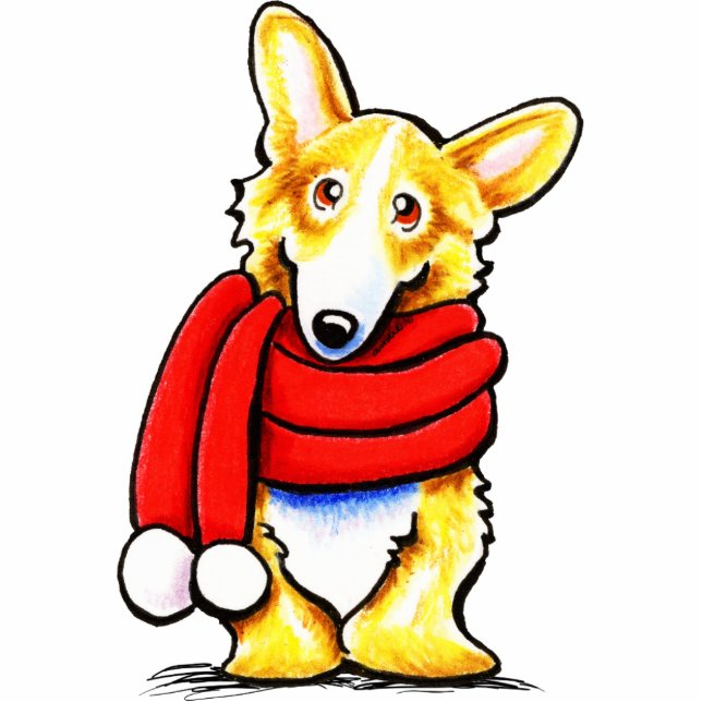 Magnet Photo Sculpture Pembroke Welsh Corgi Winter (Devant)