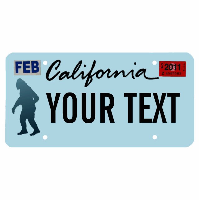 Magnet Photo Sculpture Plaque de licence California Sasquatch (Devant)