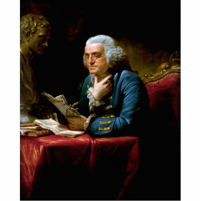 Magnet Photo Sculpture Portrait de pouce, Benjamin Franklin Père fondateu (Devant)