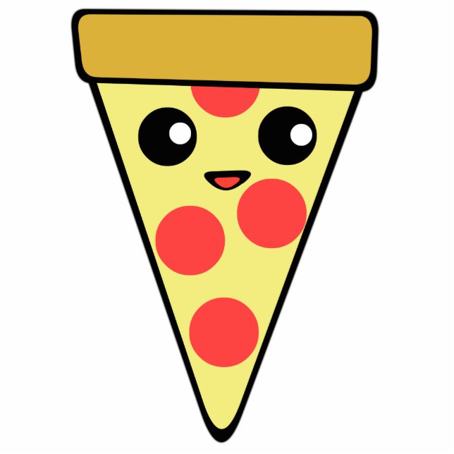 Magnet Photo Sculpture Tranche de pizza de Kawaii (Devant)