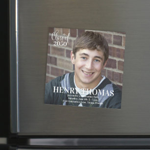 Magnet photo simple diplômé minimaliste moderne