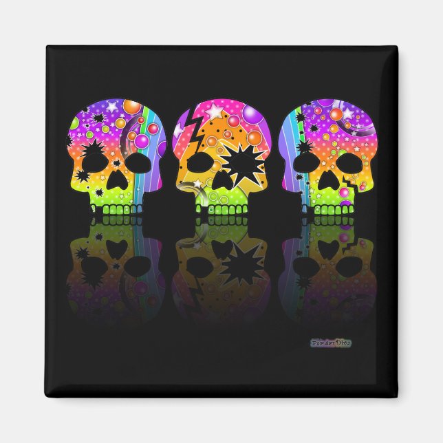 MAGNET - POP ART SKULLS (Vorne)