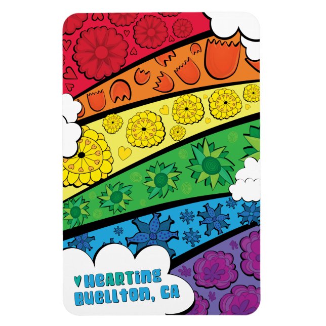 Magnet - Regenbogen-Blume - Buellton.Art (Vertikal)