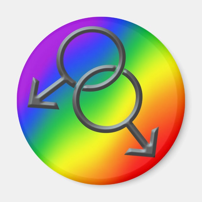 Magnet-Regenbogen-Liebe für Männer-Gay Pride Magnet (Vorne)