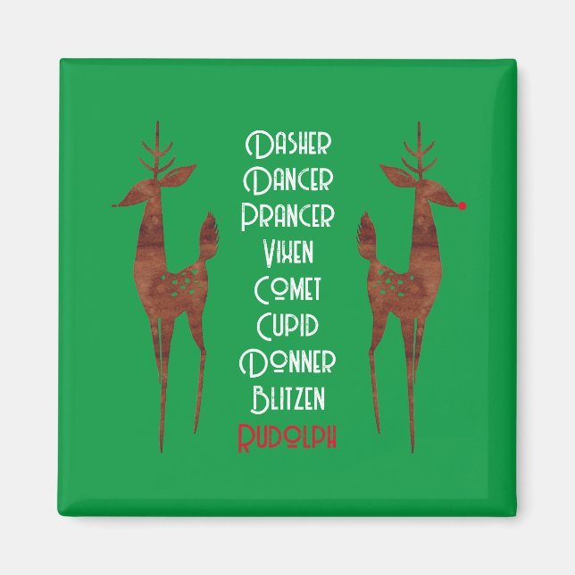 Magnet - Rentier des Weihnachtsmannes - Rudolph (Vorne)