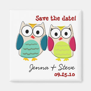 Magnet Réservez la date Cute Owl