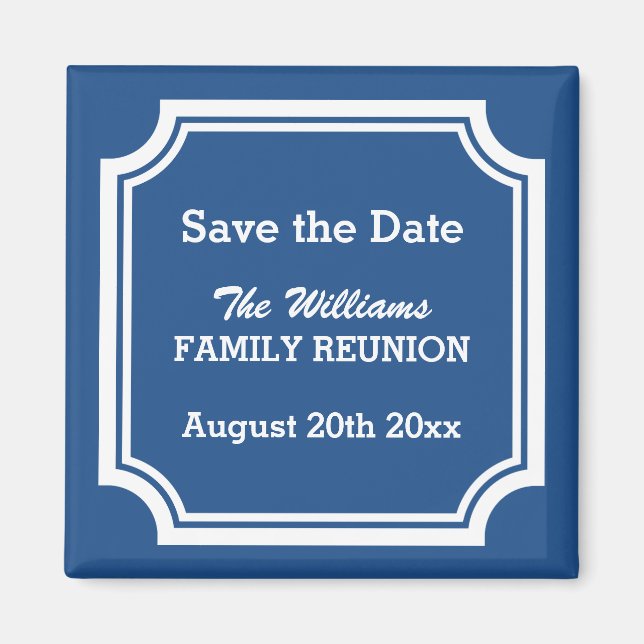 Magnet Réservez la date de réunion familiale éléga (Devant)