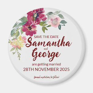 Magnet Réservez la date Floral Bohème Personnalisé