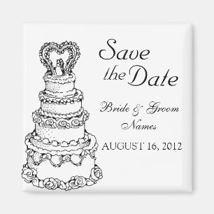 Magnet Réservez la date Mariage Cake Couple Clipar