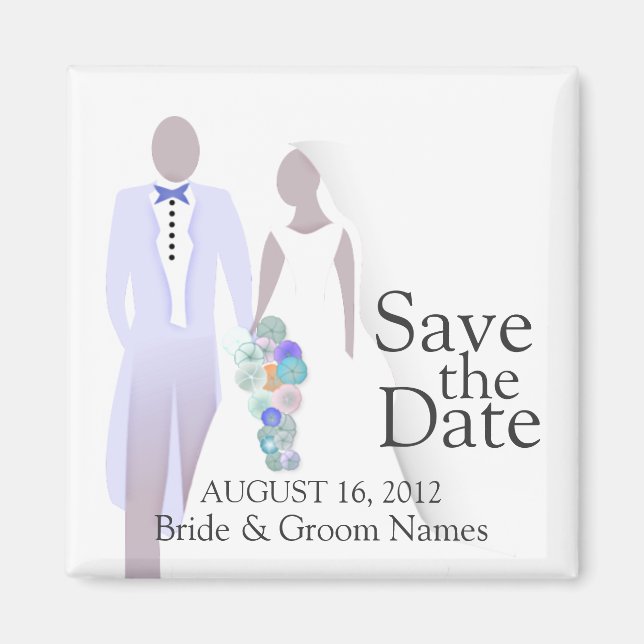 Magnet Réservez la date Mariage Couple Clipart (Devant)