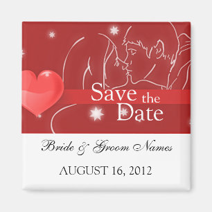 Magnet Réservez la date Mariage Couple Kissing