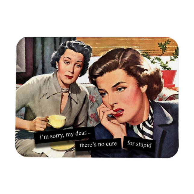 Magnet rétro ménager des années 1950 "Pas de remèd (Horizontal)