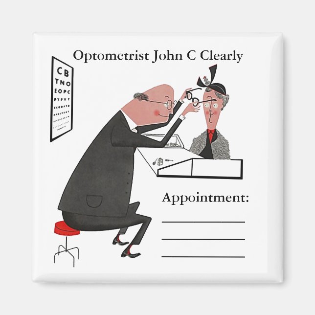 Magnet ~ RETRO Optométriste Eye Doctor Nomination (Devant)