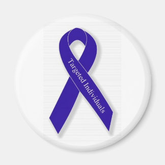 Magnet rond avec logo en ruban Indigo