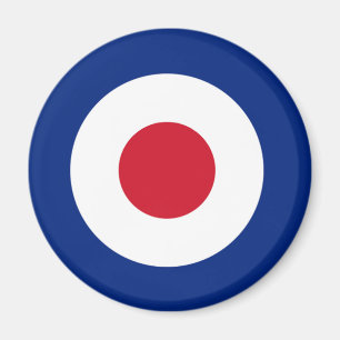 Magnet rond bleu MOD et blanc Cadeaux MOD