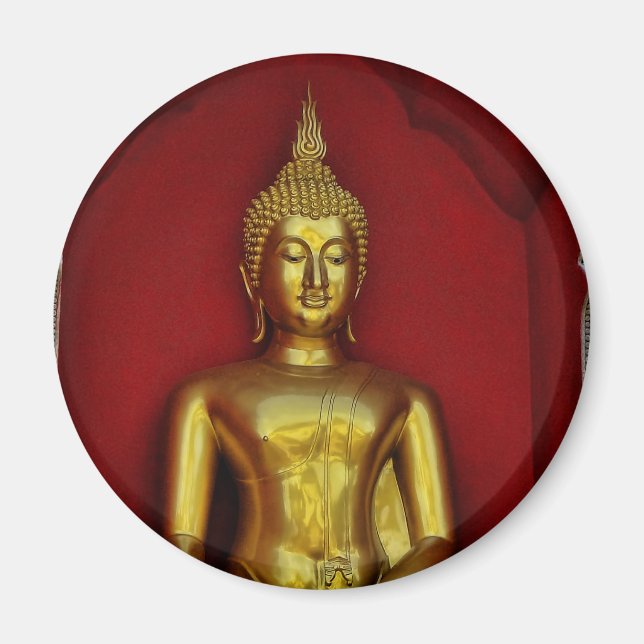 Magnet rond Bouddha d'or (Devant)