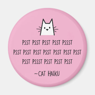 Magnet rond Cat Haiku